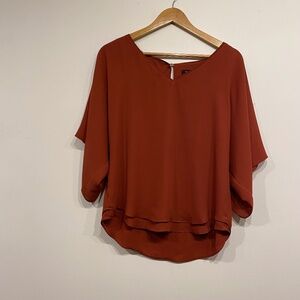 White House Black Market Red Swingy Blouse